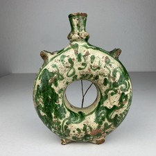 Antike seltene Keramik Ton Pilgerflasche Feldflasche sehr alt