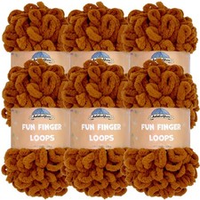 JubileeYarn Fun Finger Loops Yarn - 100g/Skein Jumbo Polyester - Hickory - 6