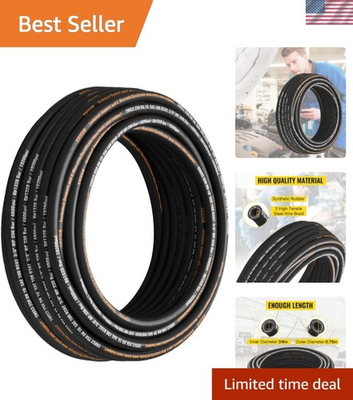 #ad #ad Hydraulic Hose 3 8 Inch x 100 Ft 4800 PSI Coiled With 2 High Tensile Steel W... $166.01