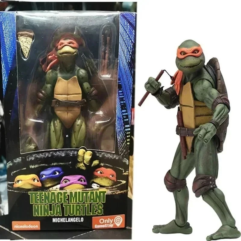 Juego de 4 figuras de acción Tortugas Ninja 1990 película TMNT 7" nuevas en caja Foto 3 de 4
