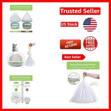 Heavy Duty 34 Count Cat Litter Liners - Mess-Free Drawstring Design 36" x 19"