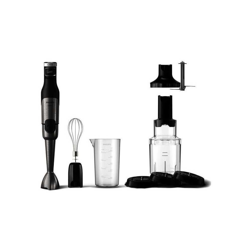 Mixeur plongeant Philips série 5000 au design gris noir et finition inox