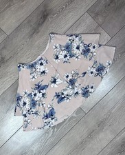 B. Original Floral Tiered Button Front Mini Skirt Women s S Boho Cottage Fairy