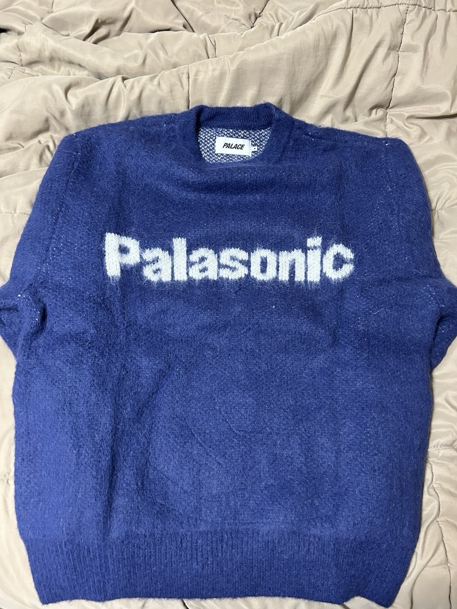 Palace Palasonic Knit Crew Logo Pullover Sweater Deep Sea Blue