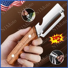 1 Pack 2 in 1 Multi Functional Vegetable Peeler with Bottle Opener and Wooden Ha