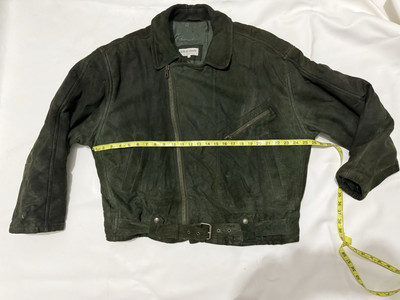 RARE VINTAGE GIORGIO ARMANI 80s SUEDE MOTO JACKET Men AdultBOMBER