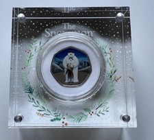 Royal Mint 2019 the Snowman .925 Silver Proof 50p Coin with COA UK19SMSP