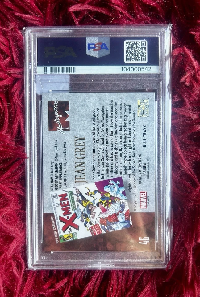 2024 Marvel Masterpieces '92 Platinum #46 JEAN GREY 🔥 Blue Traxx PSA 10 Gem 💎 - Image 2 of 2