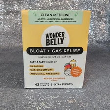 Wonder Belly Bloat+Gas Relief Mango Smoothie 42 Chewable Tablets 12/2026