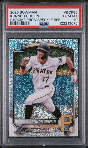 2025 Bowman Chrome Prospects Konnor Griffin Speckle Refractor /299 PSA 10