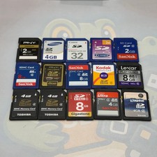 LOT of 15 Various SD Cards Brands Include Sandisk Lexar - Untested - GC768