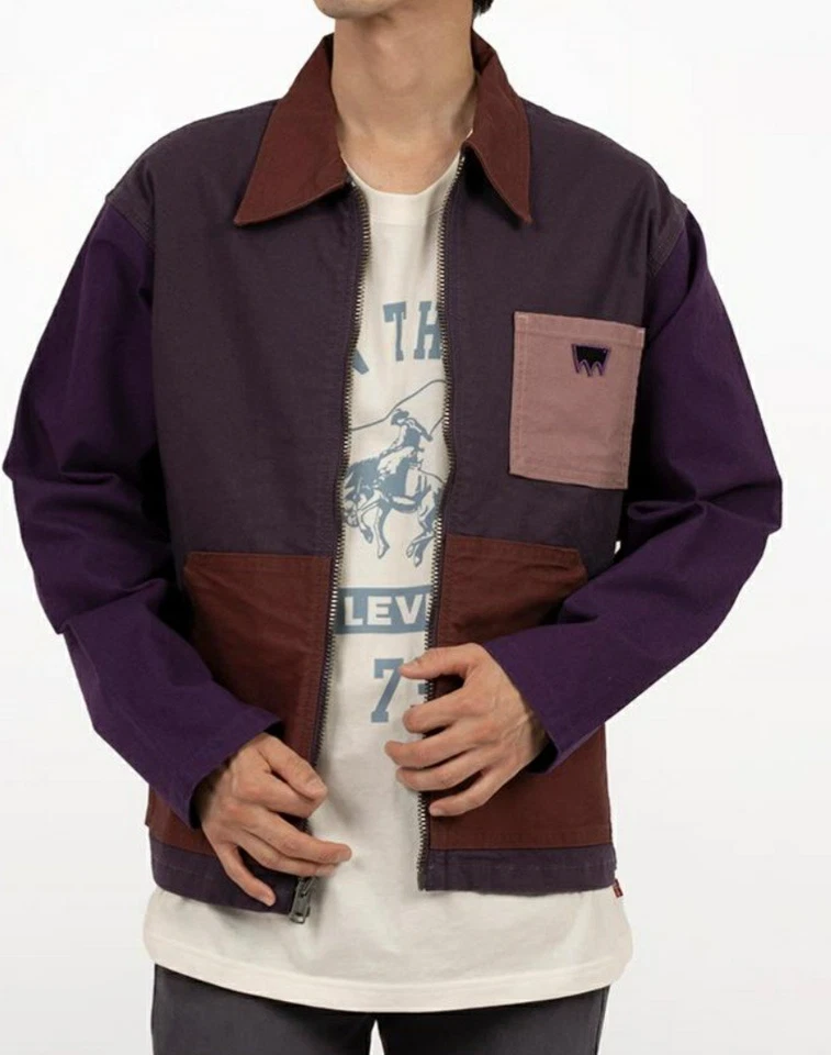 Levi's Men Skateboarding Color block Garage Jacket Purple Mens Size S-P-CH - Image 2 of 4