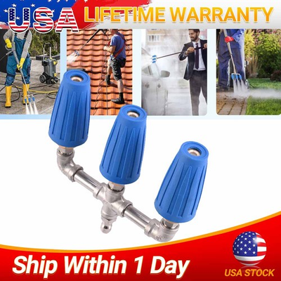 #ad High Pressure Washer Nozzle 360° Rotating Triple Turbo 1 4quot; 4000 PSI Auto Garden $28.50