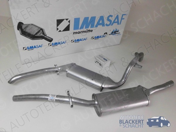 Imasaf Auspuffset Mitteltopf + Endtopf für Alfa Giulietta 1.8 + 2.0 1979-1985-image