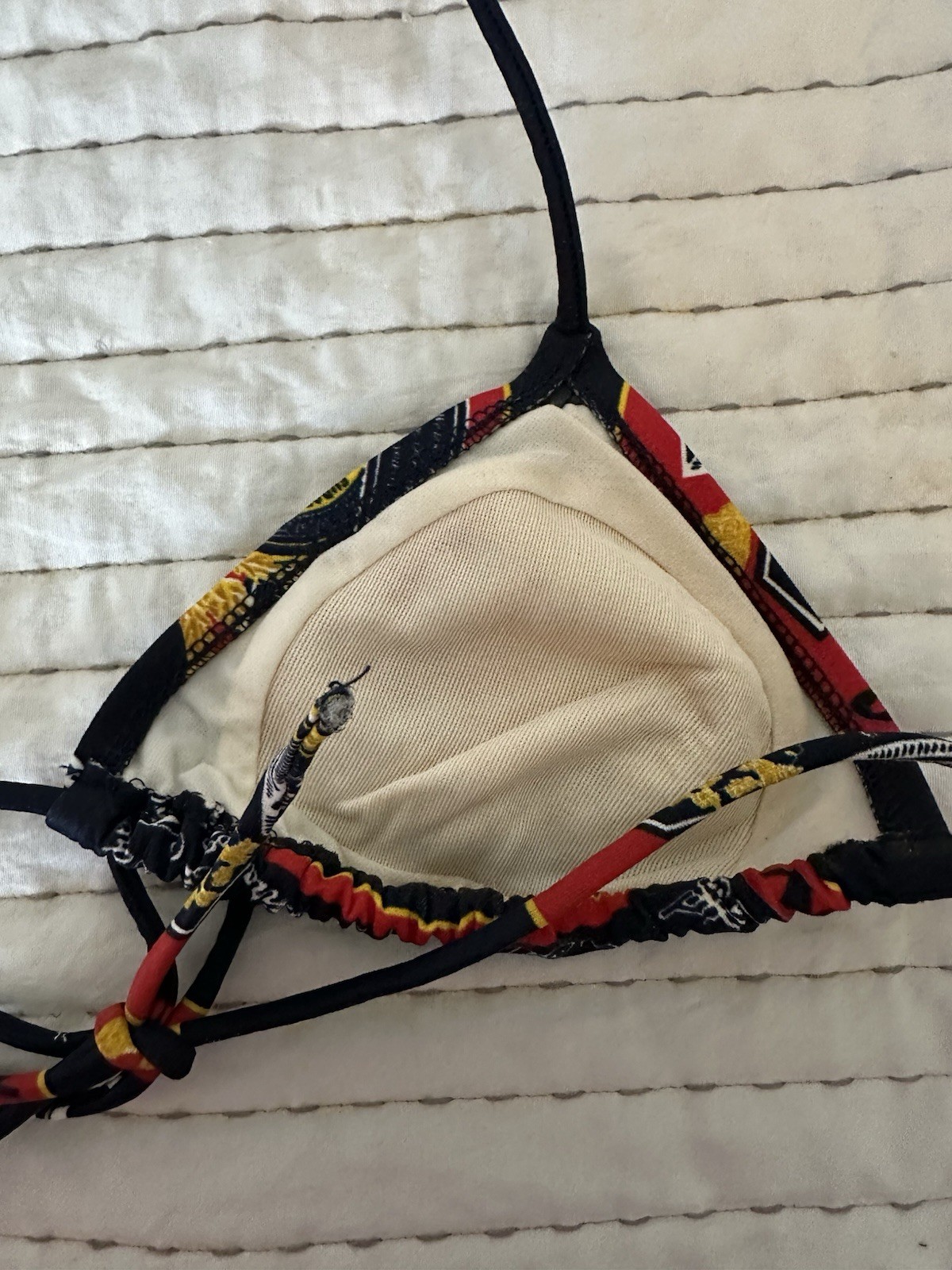 Vintage Budweiser Triangle String Bikini Top Only… - image 8