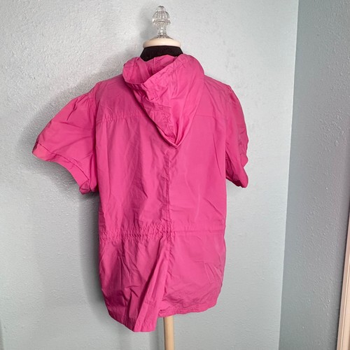 Miss Lili Jacket Women Plus Size 2X Pink Short Sleeve Hoodie Lightweight Pockets - Picture 4 of 16