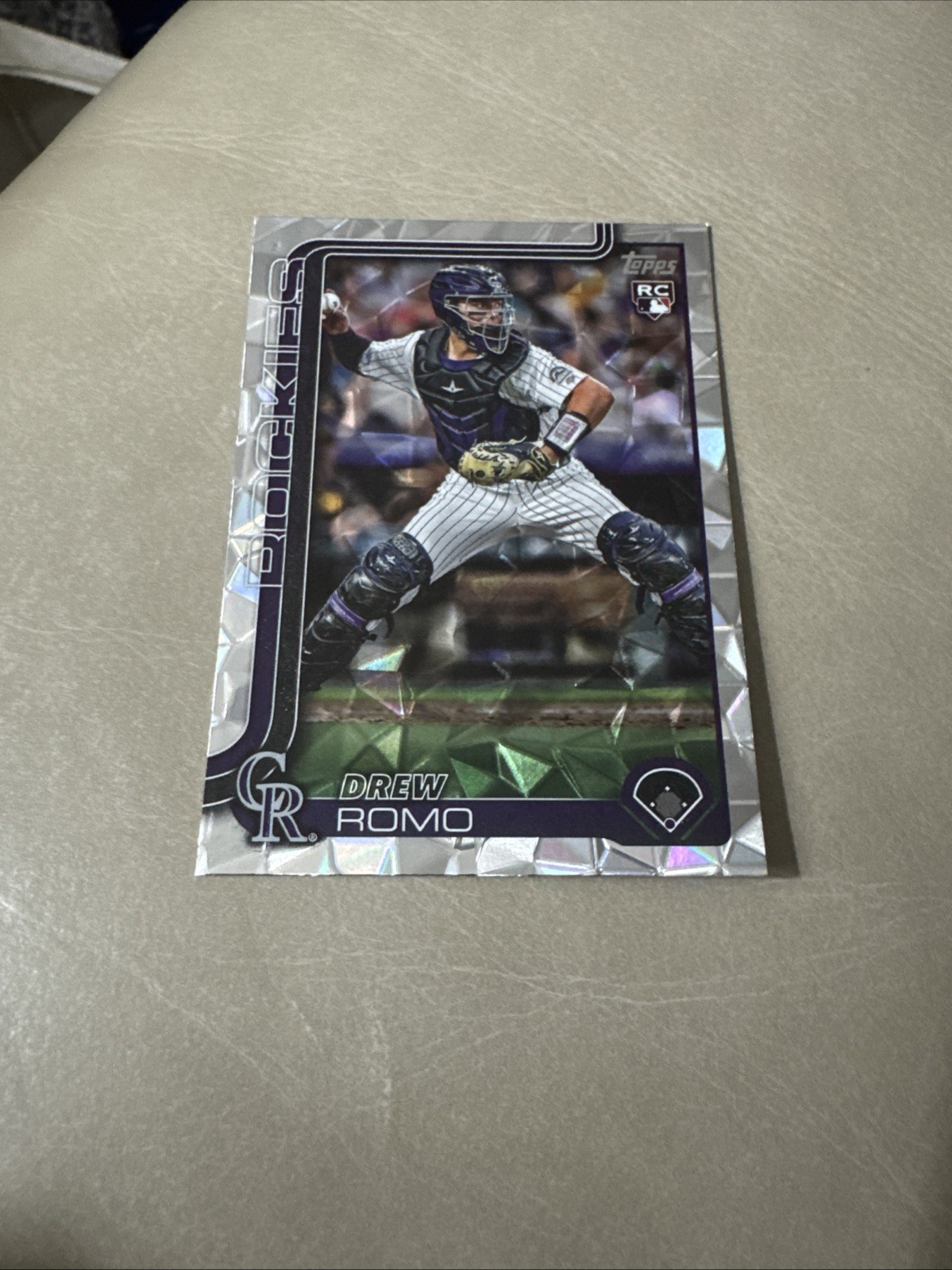 2025 Topps Series 1 Drew Romo (RC) #296 Diamante Parallel Colorado Rockies