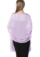 Chiffon Shawls and Wraps for Evening Dresses Women Elegant Soft One Size Lilac