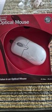 Vintage Microsoft Basic Optical Wired White Mouse PS/2 USB X09-13932 Damaged Box