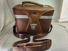 Vintage Marsand Camera Case Faux Leather Vinyl Sturdy Brown Carrying Case