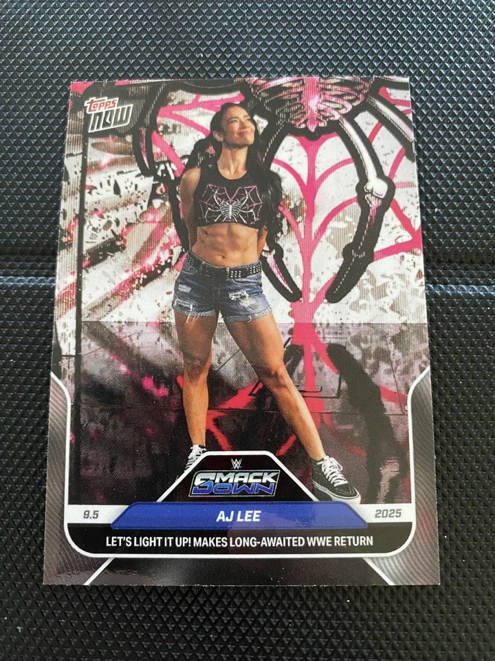 2025 Topps Now WWE #92 AJ Lee SmackDown READY TO SHIP NOW!!!! - Image 2 of 4