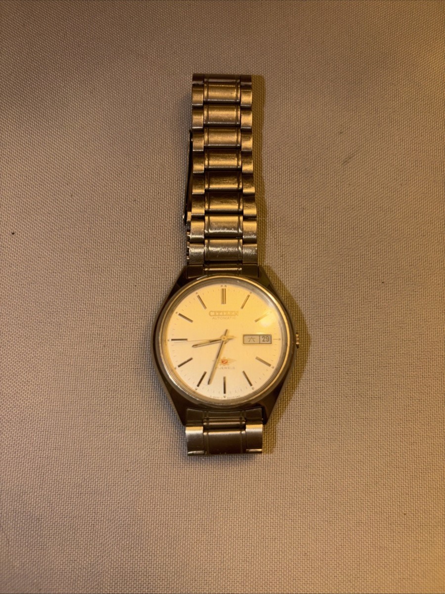 Citizen Eagle 7 Automatic 4-063554 Yellow Dial Date Day Men Watch
