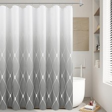 Grey and White Shower Curtain Sets for Bathroom, Modern Cool Ombre Geometric ...