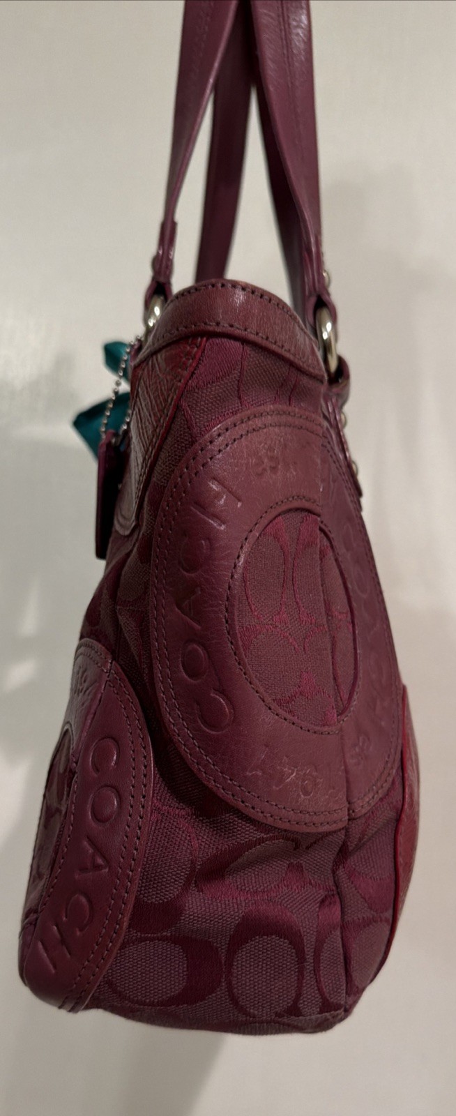 Coach E/W Circle Patchwork Zip  Shoulder Tote Bag… - image 8