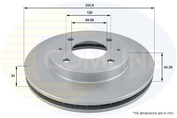 2 PCS COMLINE ADC0333V Brake Disc