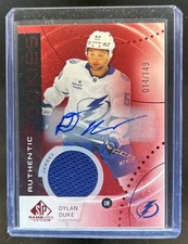 2025-26 SP Game Used Dylan Duke Authentic Rookies Auto Red Jersey RC #/149