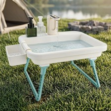Portable Sink Hand Wash Station with Electric Faucet for Camping  Adjustable