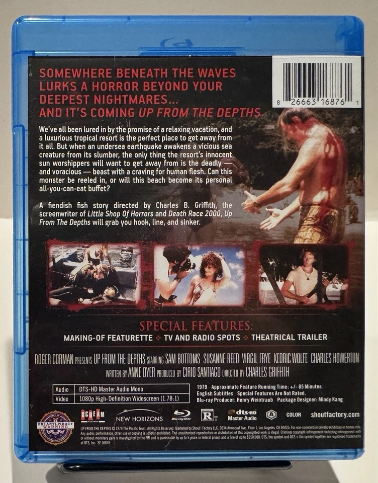 Up From the Depths Like New Blu-Ray Scream Factory 1979 Cult Horror Monster Foto 3 de 3