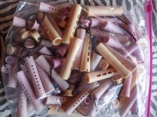 Vintage Lot of 55 Medium Pastel Perm Rods Hair Rollers Curlers Plastic