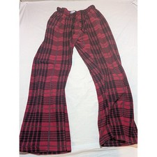 Fleece Pajama Pants Red Black Plaid Lounge Sleepwear Medium