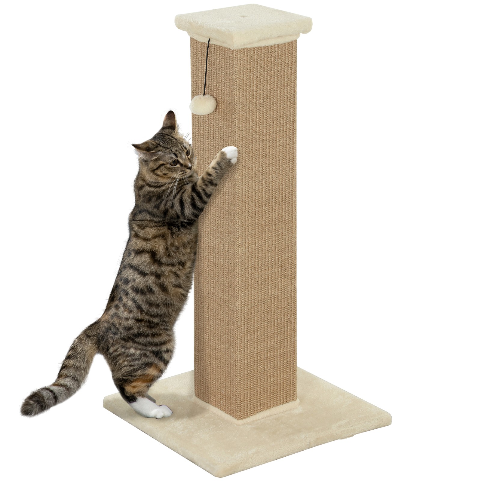 Tiragraffi PawHut per Gatti con Palla in Corda di Sisal