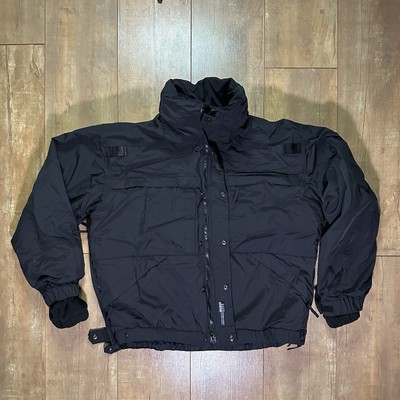 Tactical Jacket Mens L 5-in-1 All Weather Heavy Duty Hood