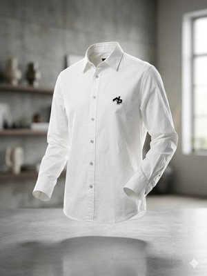 RAG&BONE Men s Pure Cotton Shirt In Solid White W A Patch Detailing Size.M EC
