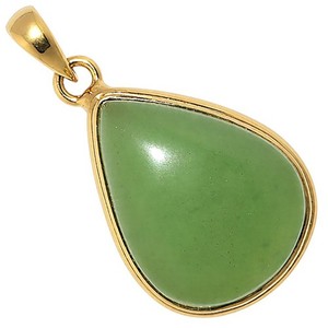 Authentic Nephrite Jade Gold Plated Pendant Fall TP01084