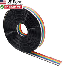 Rainbow IDC Ribbon Cable 10 Wire 16ft 5m for 2.54mm Pitch Connectors FROM USA