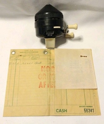 Vintage Zebco Model 202 Zee Bee Spin Cast Fishing Reel W/ Original Receipt 1970