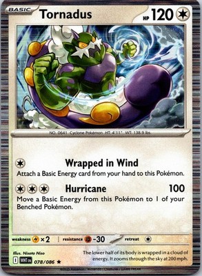 Tornadus 078/086 Holo Rare White Flare Pokemon Holo Near Mint