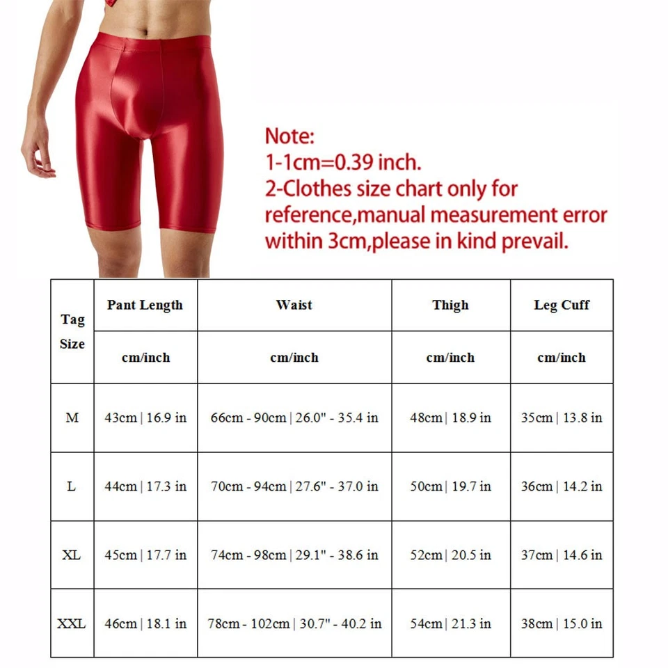 Mens Glossy Quick Dry Compression Shorts Tight Underwear Workout Shorts Fittnes↔ - Image 4 of 4