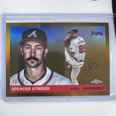 2025 Topps Chrome Platinum SPENCER STRIDER Gold Vibration Refractor #/50 Braves