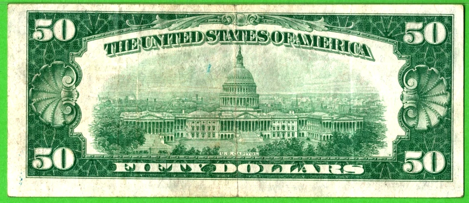 1928💲50 FED RESERVE CHICAGO 🌟NUMERICAL 7 STAR NOTE 🌟 PMG 30 - Image 4 of 4