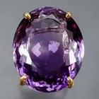 Gemstone 38 ct+ Natural Amethyst Ring 925 Sterling Silver Size 8 /R474018