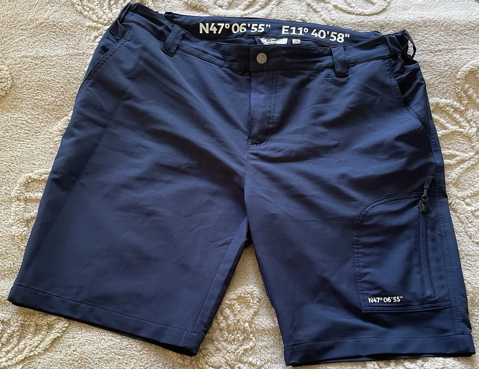 Tuxer Men’s Flexi Shorts 40” 2 XL Navy Blue.lightweight.4 Pockets