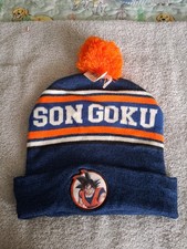 Dragon Ball Z Son Goku Dzianinowa czapka beanie niebieska pomarańczowa pompon nowa rozmiar l xl nowa z metką