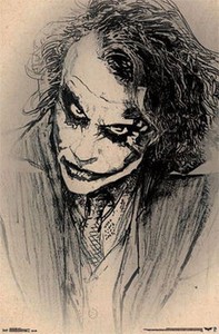 THE DARK KNIGHT - JOKER SKETCH POSTER - 22x34 BATMAN DC COMICS LEDGER 13555  | eBay
