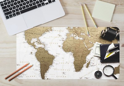 3D Detailed World Map 036 Non-slip Office Desk Mouse Mat Large Keyboard Pad Game