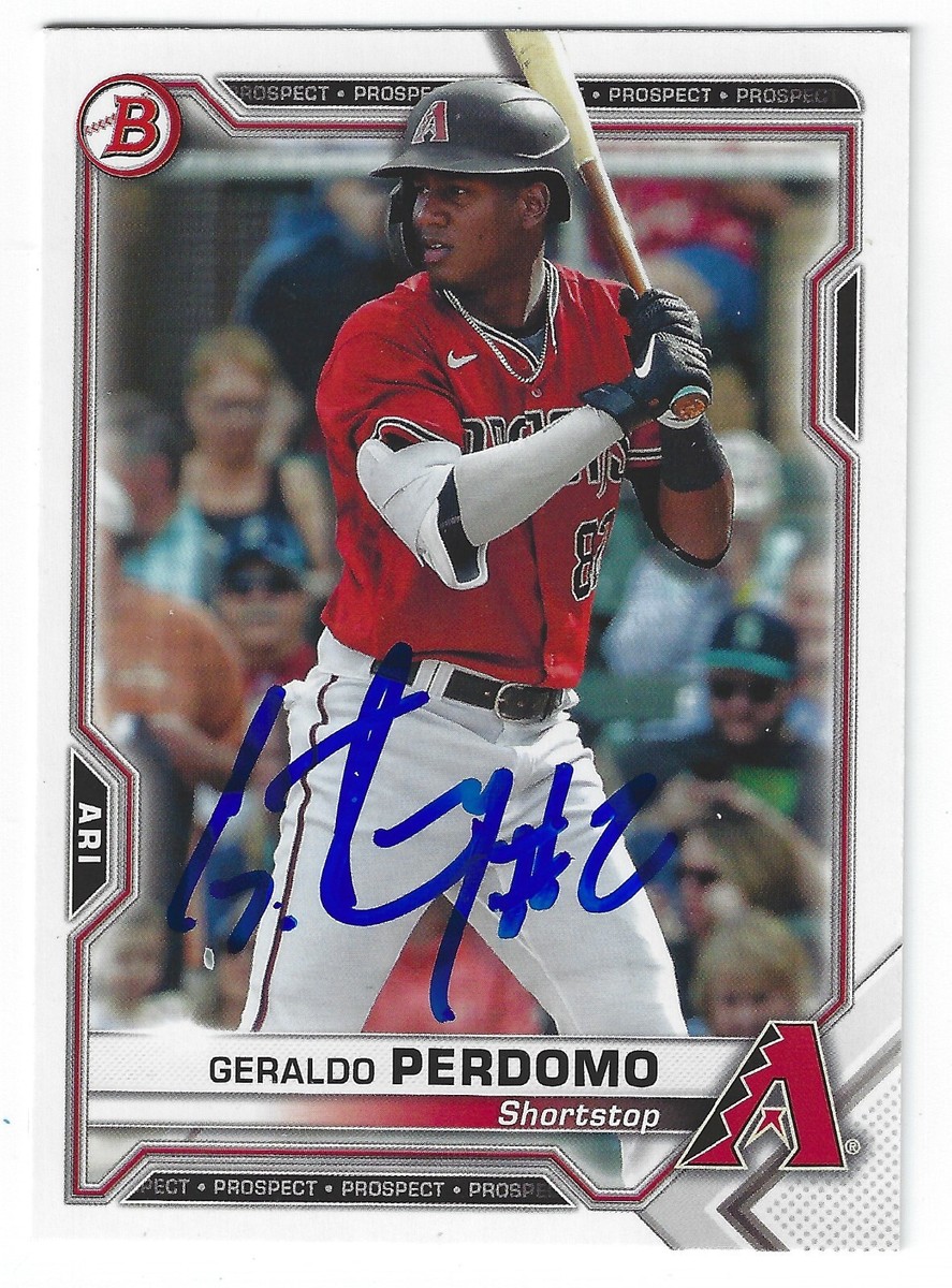 GERALDO PERDOMO ARIZONA DIAMONDBACKS SIGNED 2021 BOWMAN BP-109 